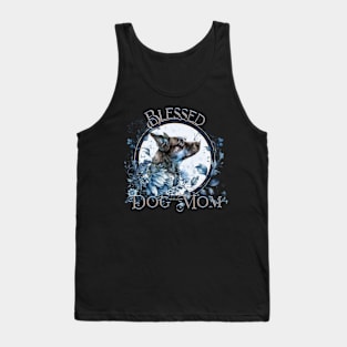 Mother's Day Blessed Dog Mom Mystic Blue Tank Top